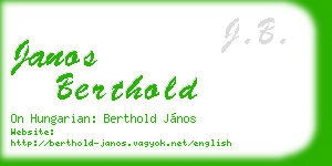 janos berthold business card